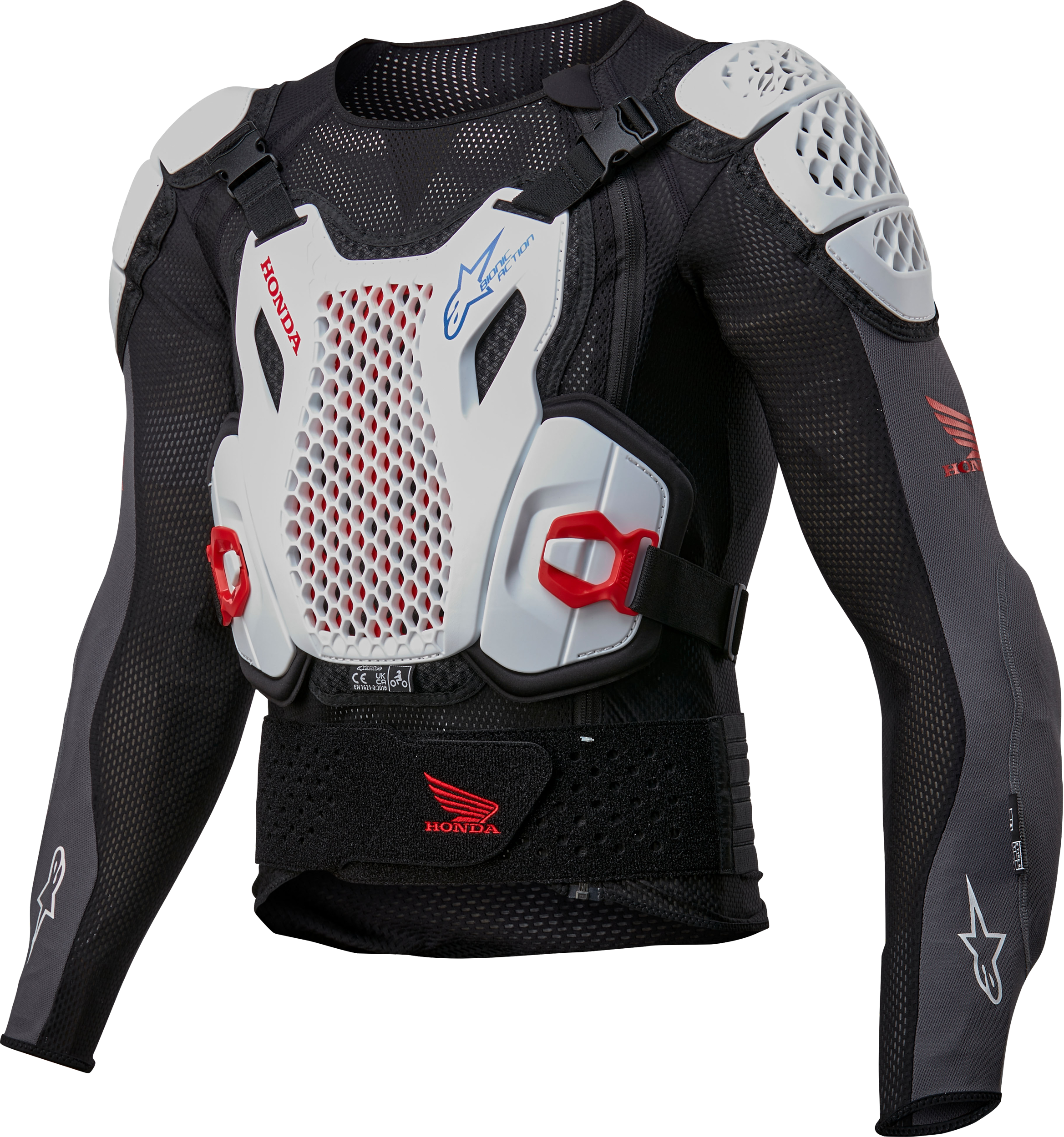 Honda Bionic + V2 Protection Jacket Blk/Wht/Blu/Br Red Lg