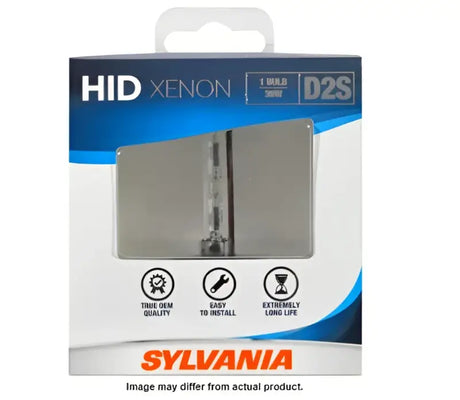 Sylvania HID lamp D2S headlight bulb in packaging for brighter night driving