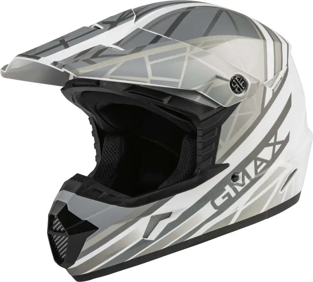 GMAX D3461208 Mx 46 Off Road Mega Helmet Matte White/Silver 2x