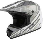 GMAX D3462201 Youth Mx 46y Off Road Mega Helmet Matte White/Silver Ym