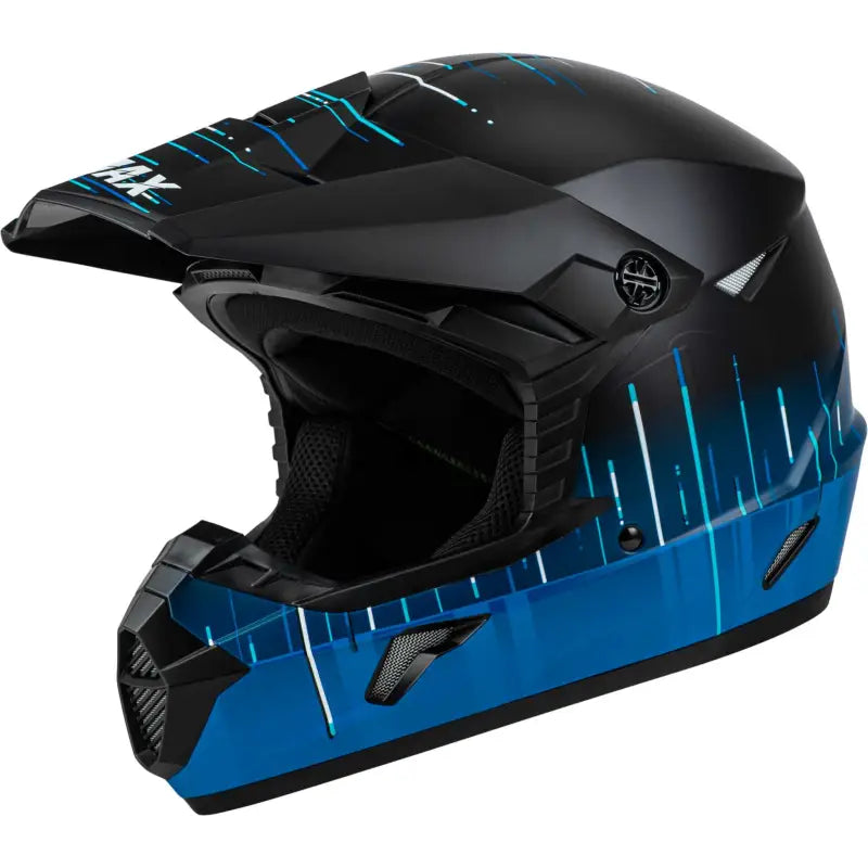 GMAX D3465110 Youth Mx 46y Frequency Offroad Helmet Matte Black/Blue Ys