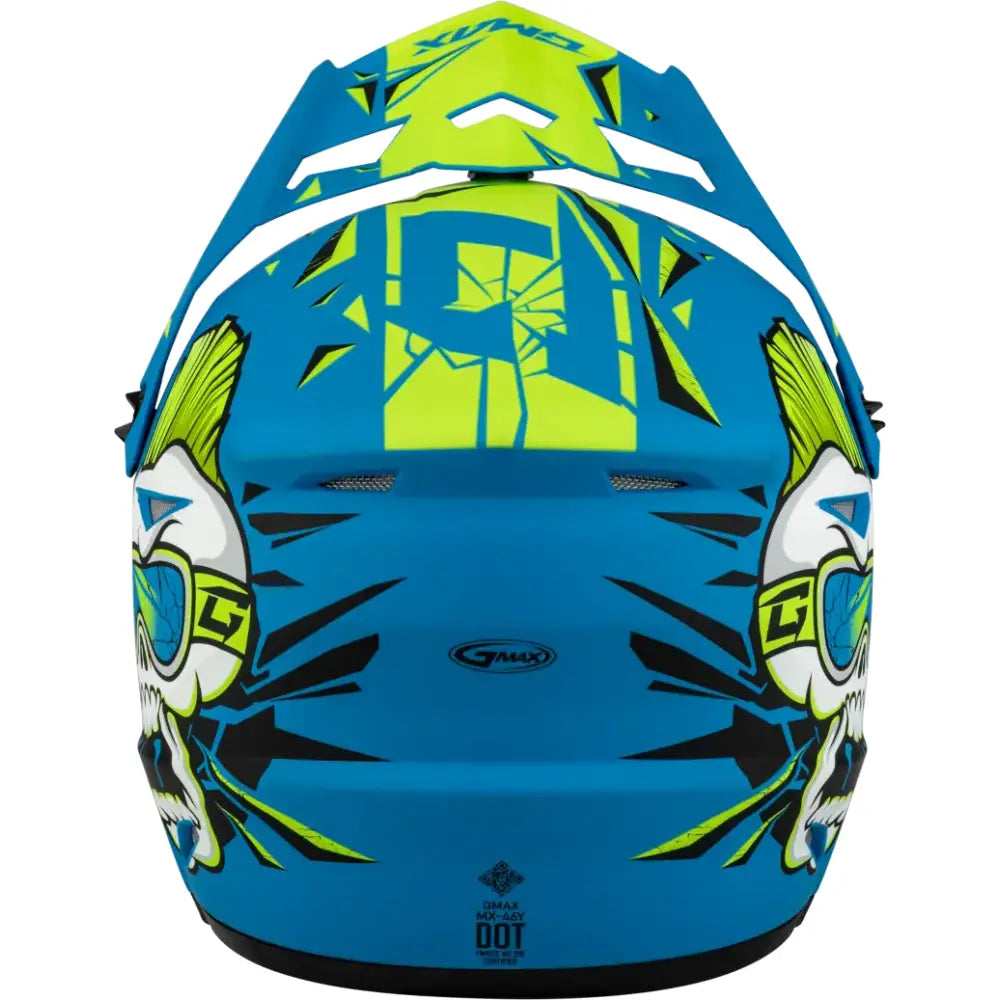 D3465180 Youth Mx 46y Unstable Helmet Matte Blue/Green Ys - MX-46Y