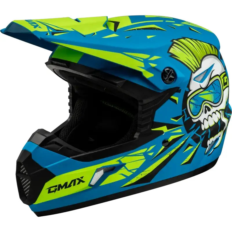 D3465180 Youth Mx 46y Unstable Helmet Matte Blue/Green Ys - MX-46Y
