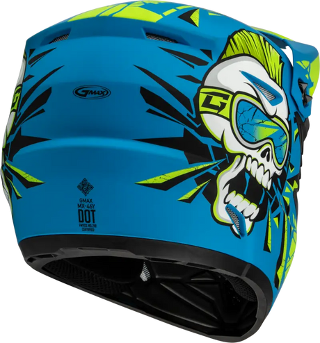 D3465180 Youth Mx 46y Unstable Helmet Matte Blue/Green Ys - MX-46Y