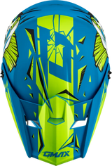 Blue and green youth mx 46y unstable helmet for motocross riding