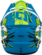 Blue and yellow youth MX 46Y unstable helmet for kids, matte blue/green style