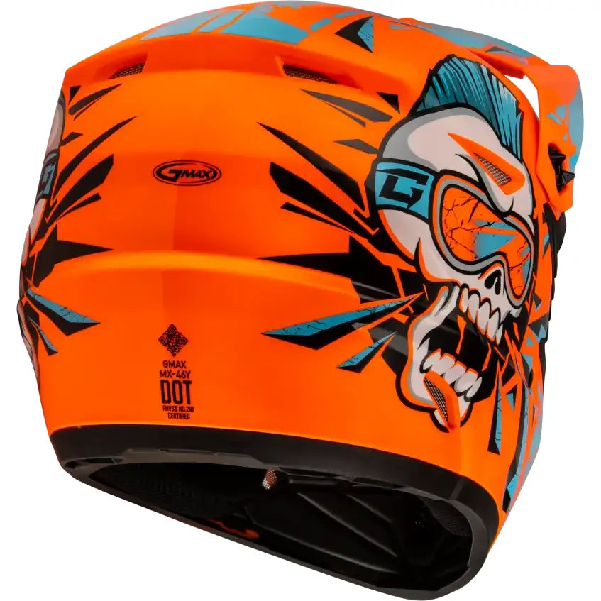 D3465210 Youth Mx 46y Unstable Helmet Hi Vis Orange/Blue Ys - MX-46Y