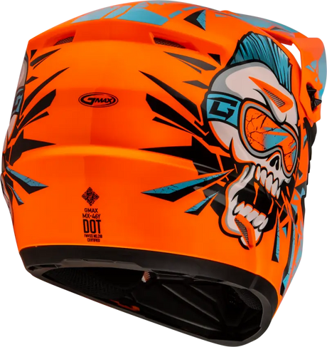 D3465212 Youth Mx 46y Unstable Helmet Hi Vis Orange/Blue Yl - MX-46Y