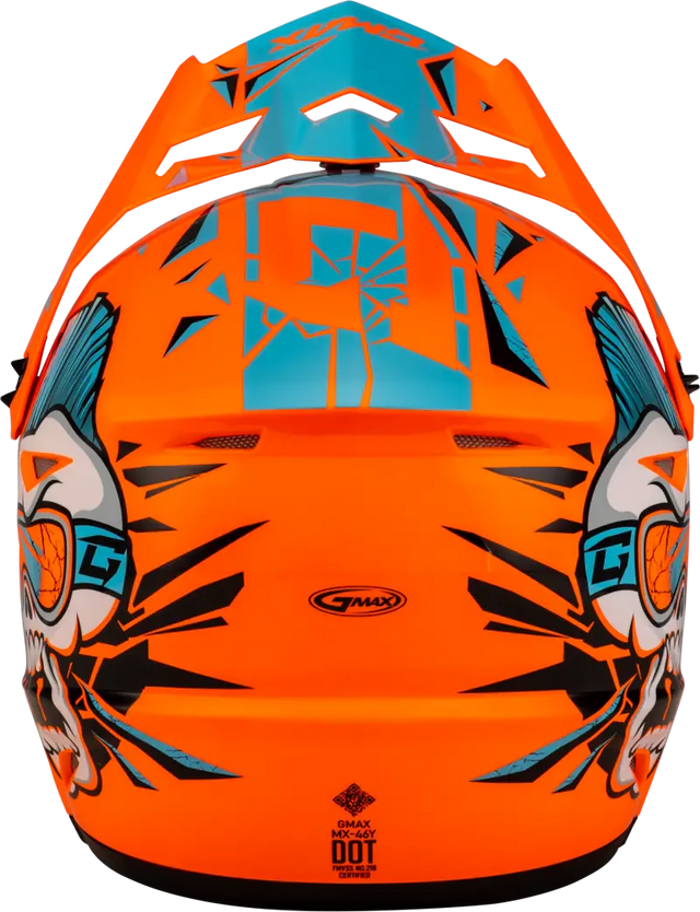 D3465212 Youth Mx 46y Unstable Helmet Hi Vis Orange/Blue Yl - MX-46Y