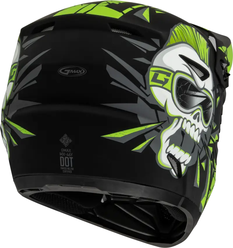 D3465220 Youth Mx 46y Unstable Helmet Matte Black/Green Ys - MX-46Y