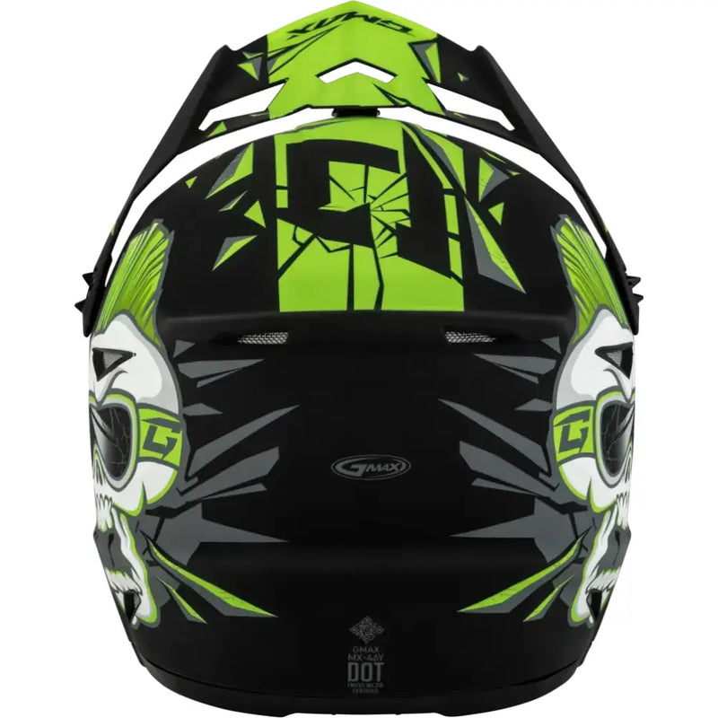 D3465221 Youth Mx 46y Unstable Helmet Matte Black/Green Ym - MX-46Y