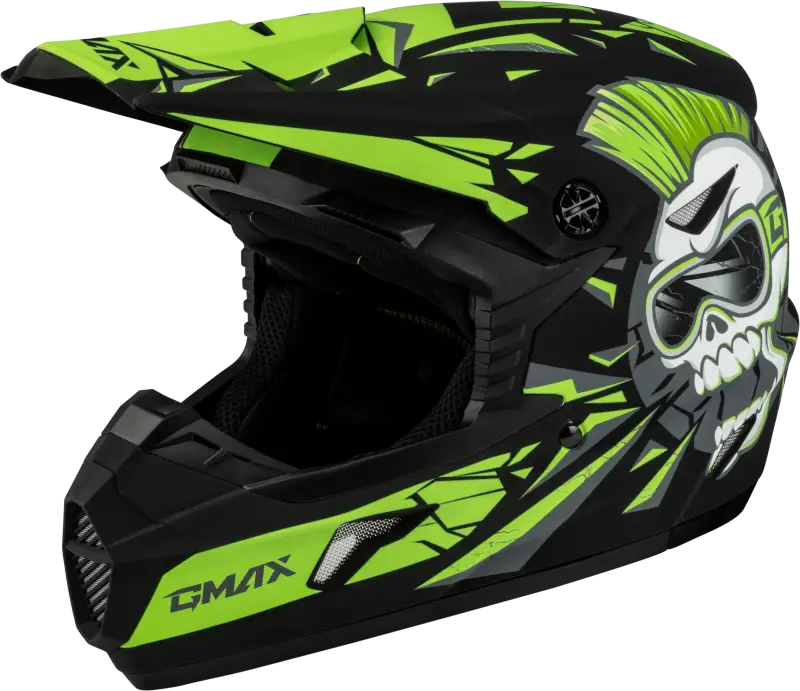 D3465221 Youth Mx 46y Unstable Helmet Matte Black/Green Ym - MX-46Y