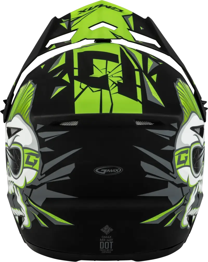 D3465221 Youth Mx 46y Unstable Helmet Matte Black/Green Ym - MX-46Y