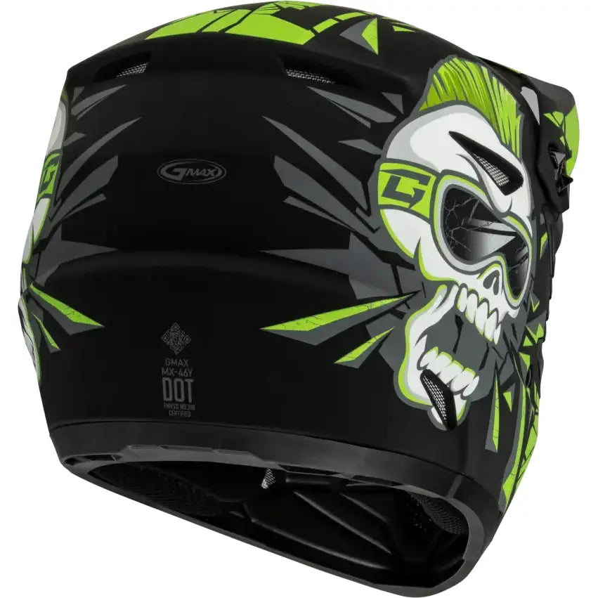 D3465222 Youth Mx 46y Unstable Helmet Matte Black/Green Yl - MX-46Y