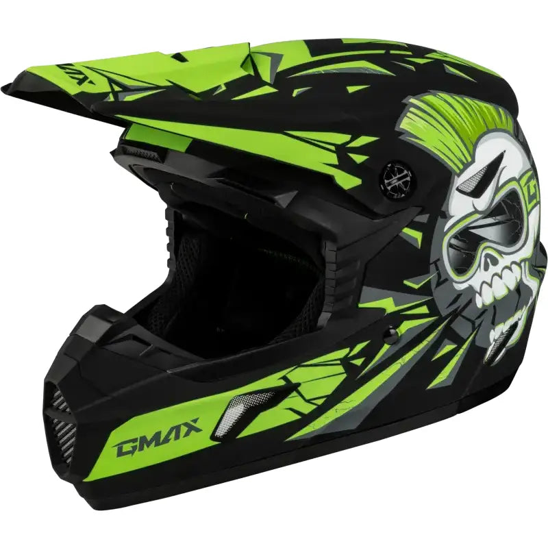 D3465222 Youth Mx 46y Unstable Helmet Matte Black/Green Yl - MX-46Y
