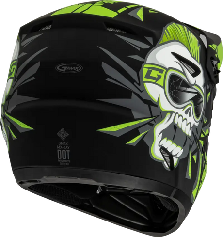 D3465222 Youth Mx 46y Unstable Helmet Matte Black/Green Yl - MX-46Y