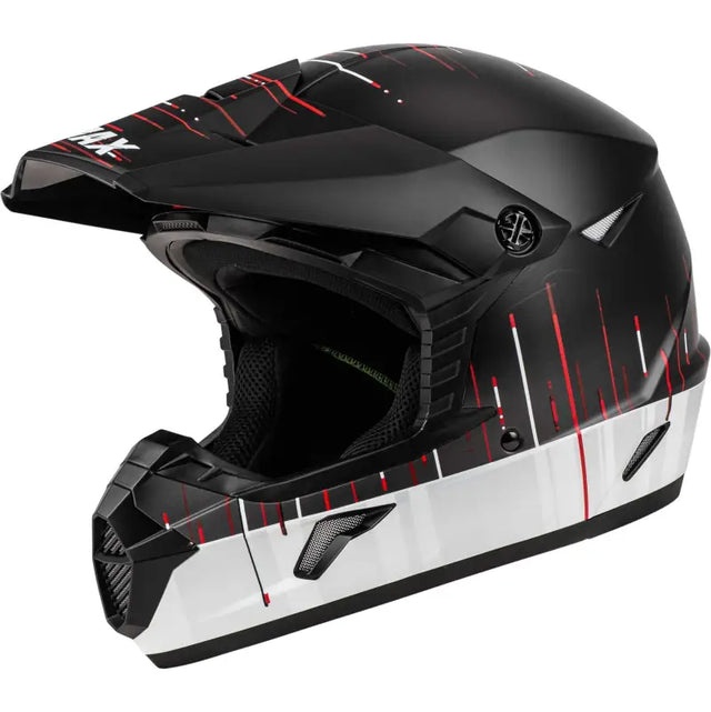 GMAX D3465841 Youth Mx 46y Frequency Offroad Helmet Matte Black/White Ym