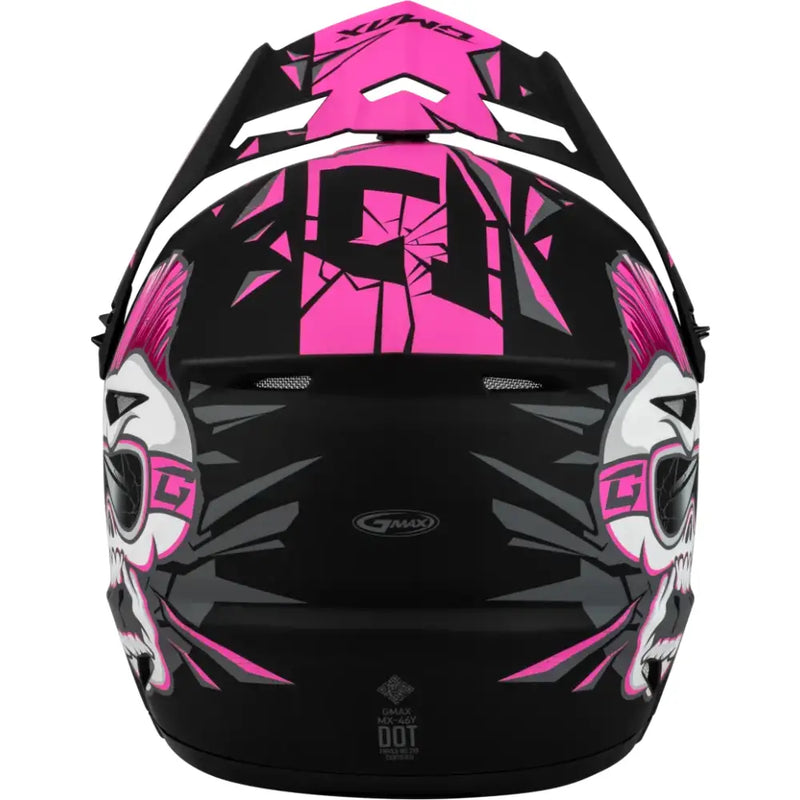 D3466170 Youth Mx 46y Unstable Helmet Matte Black/Pink Ys - MX-46Y