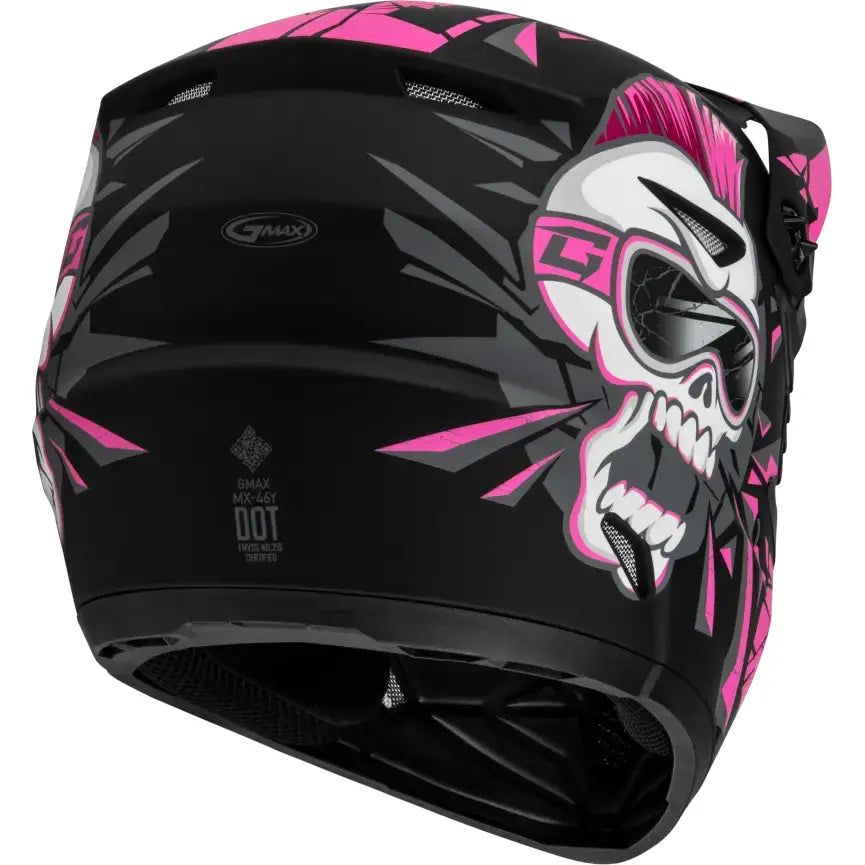 D3466171 Youth Mx 46y Unstable Helmet Matte Black/Pink Ym - MX-46Y