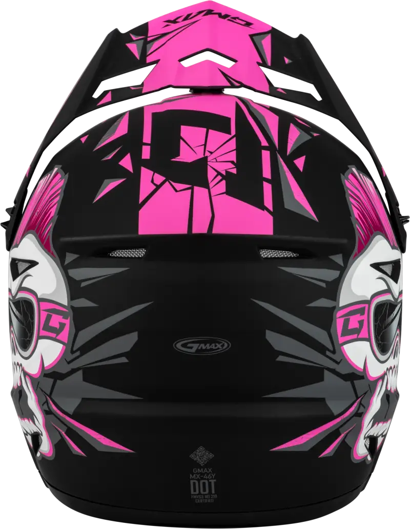 D3466171 Youth Mx 46y Unstable Helmet Matte Black/Pink Ym - MX-46Y