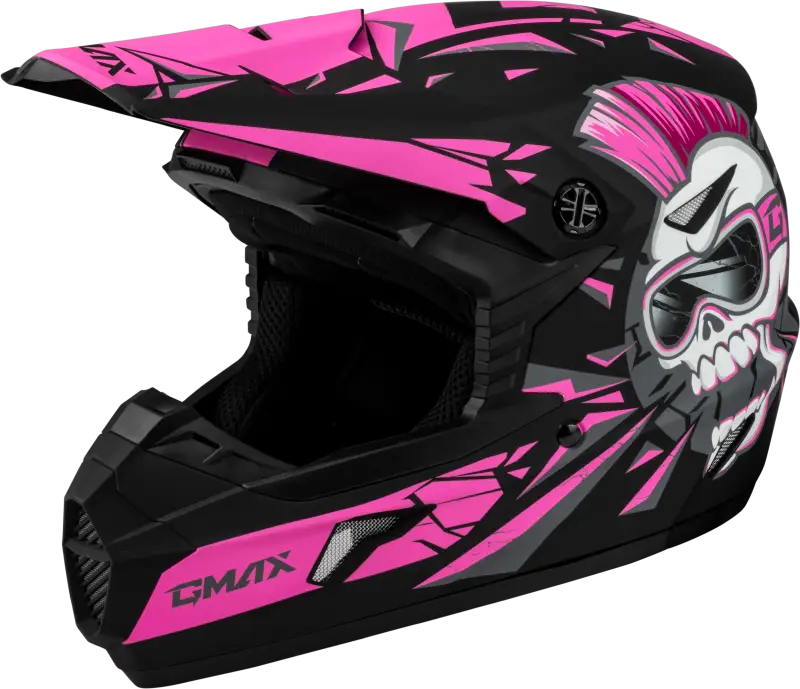 D3466171 Youth Mx 46y Unstable Helmet Matte Black/Pink Ym - MX-46Y