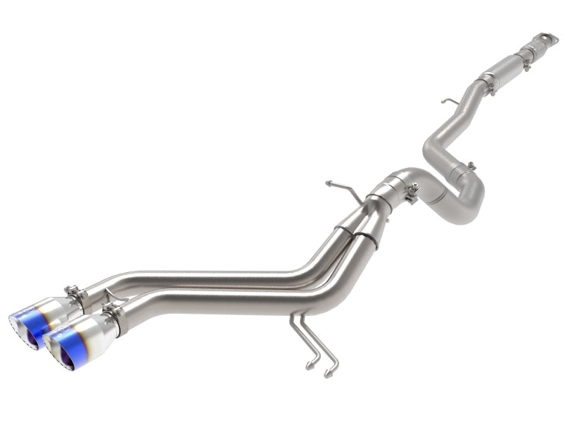 aFe 49-37018-L aFe Takeda 2-1/2in SS-304 Cat-Back Exhausts w/ Blue Flame Tips 13-17 Hyundai Veloster L4-1.6L