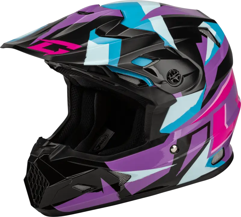D39611433 Gmax Mx-96 Splinter Helmet Black/Purple/Blue Xs - RV and Auto Parts