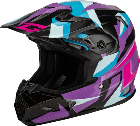 D39611436 Gmax Mx-96 Splinter Helmet Black/Purple/Blue Lg - RV and Auto Parts