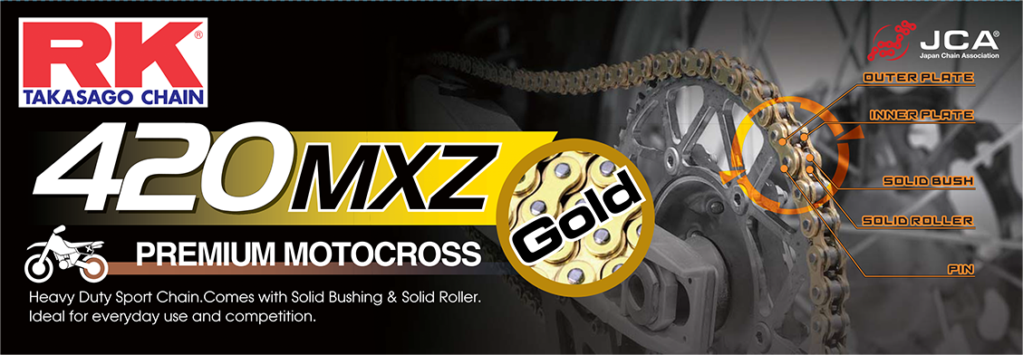 RK Excel 420MXZ Drive Chain Gold GB420MXZ-116 - Gold GB420MXZ 420 116
