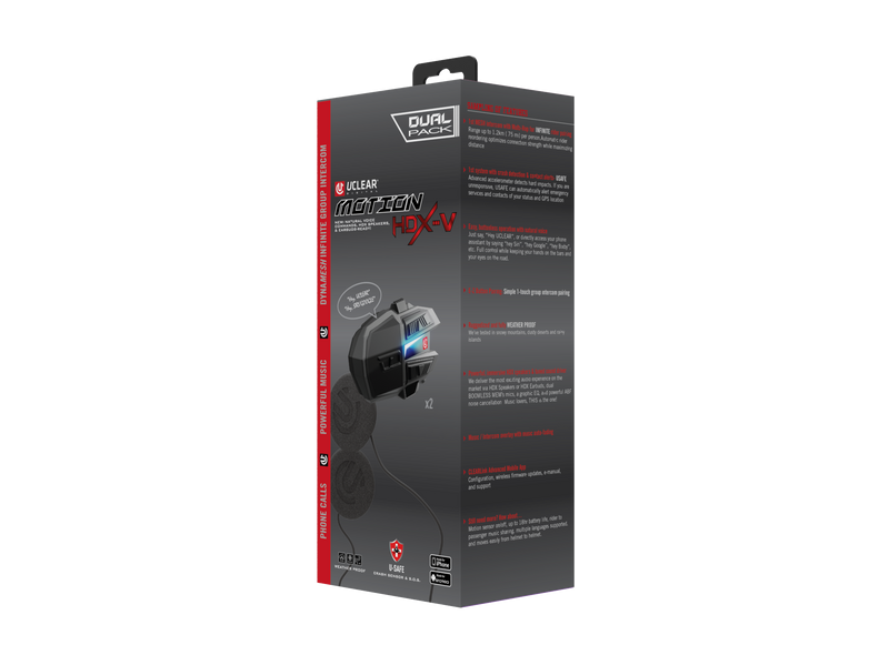 Uclear HDX-V Helmet Audio Kit Audio/Visual/Communication 180513 - Motion HDX-V Dual Dual