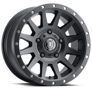 ICON 2017855557SB ICON Compression 17x8.5 5x150 25mm Offset 5.75in BS 110.1mm Bore Satin Black Wheel - 2017855557SB
