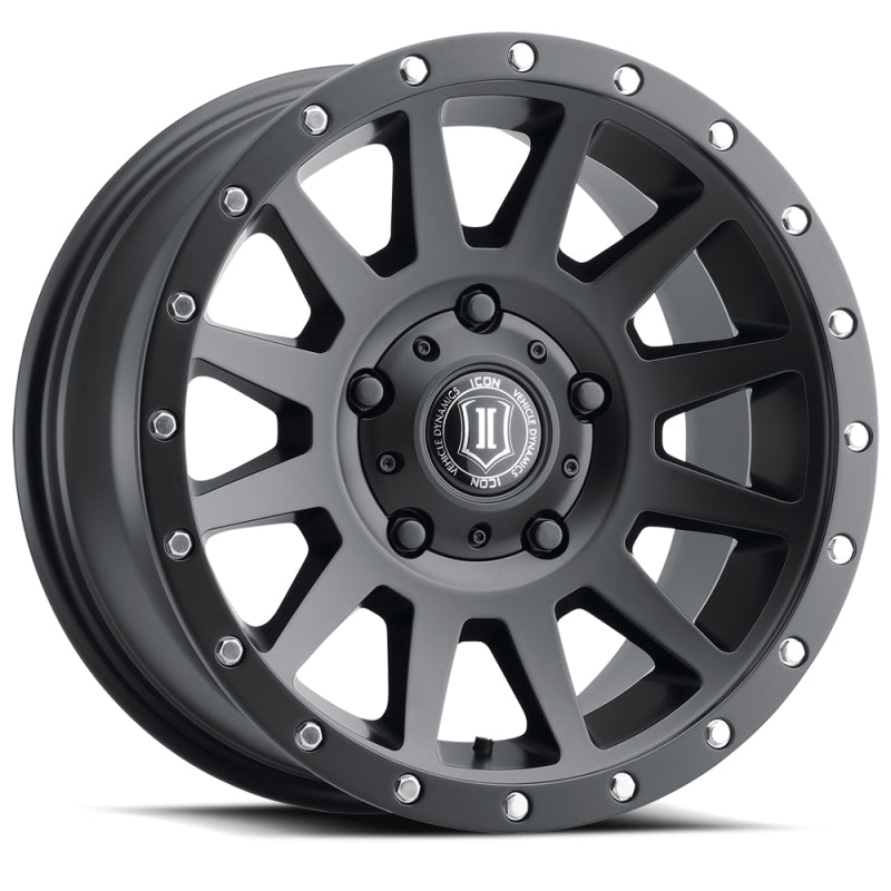 ICON 2017855557SB ICON Compression 17x8.5 5x150 25mm Offset 5.75in BS 110.1mm Bore Satin Black Wheel - 2017855557SB