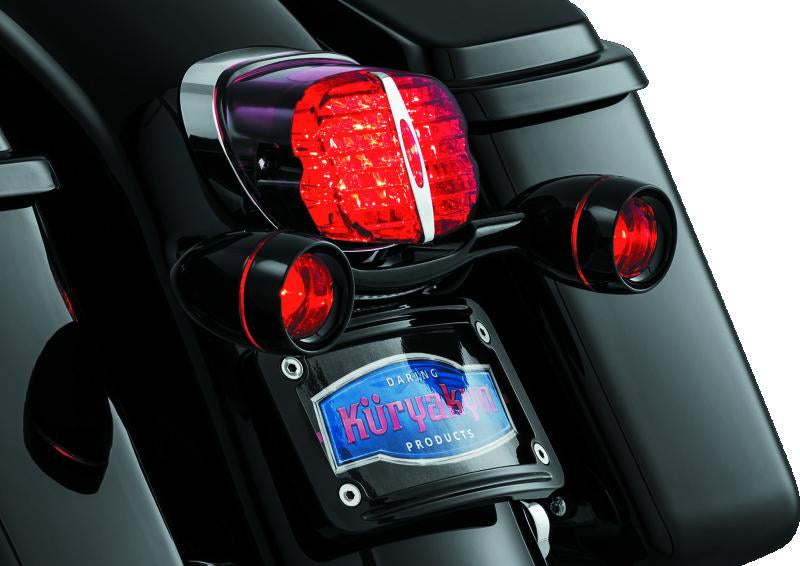 Kuryakyn 5482 Kuryakyn Deep Dish Bezels Red Lens Gloss Black - 5482