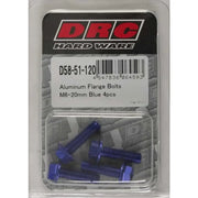 D58-51-120 Aluminum Flange Bolts Blue M6x20mm 4/Pk