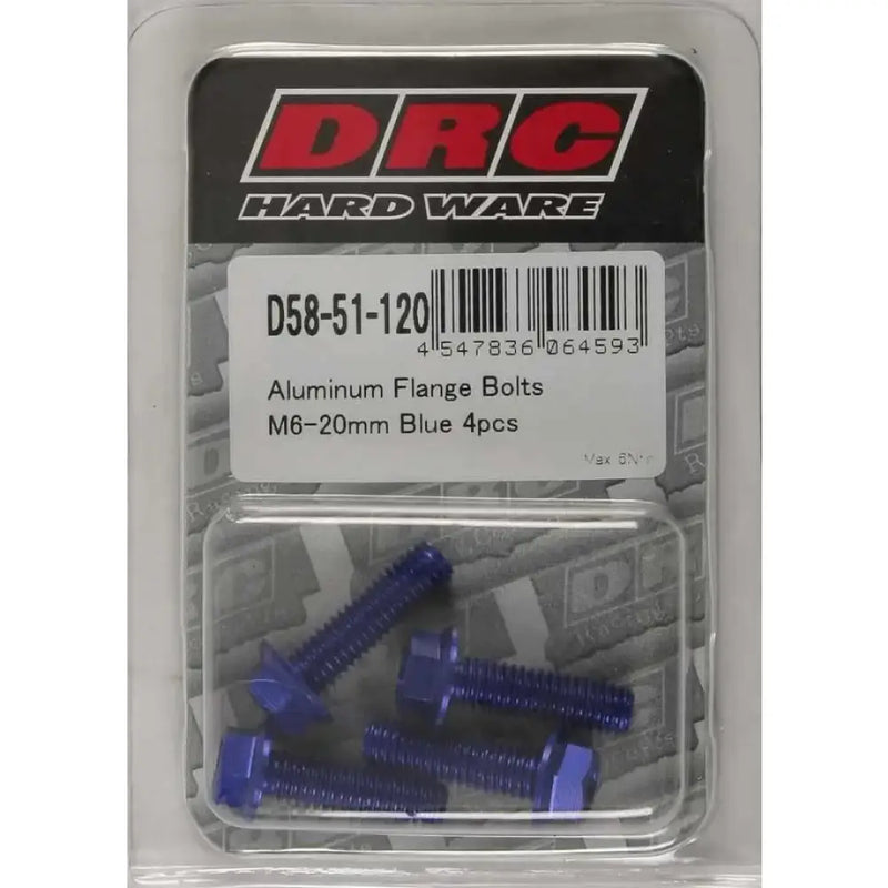D58-51-120 Aluminum Flange Bolts Blue M6x20mm 4/Pk