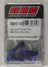 D58-51-120 Aluminum Flange Bolts Blue M6x20mm 4/Pk