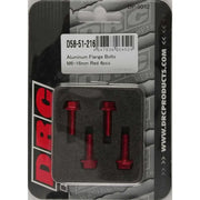 D58-51-216 Aluminum Flange Bolts Red M6x16mm 4/Pk