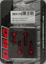 D58-51-216 Aluminum Flange Bolts Red M6x16mm 4/Pk