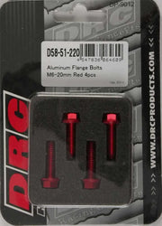 D58-51-220 Aluminum Flange Bolts Red M6x20mm 4/Pk