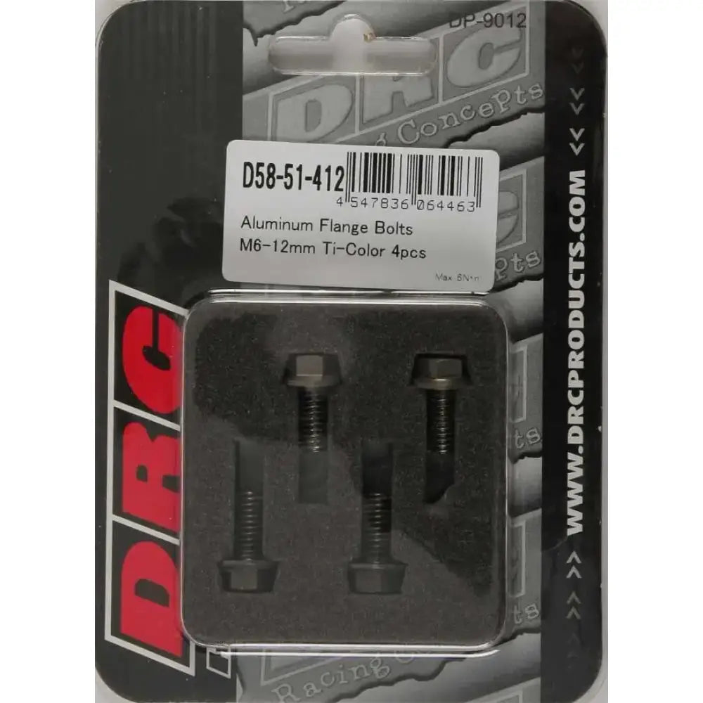 D58-51-412 Aluminum Flange Bolts Titanium M6x12mm 4/Pk