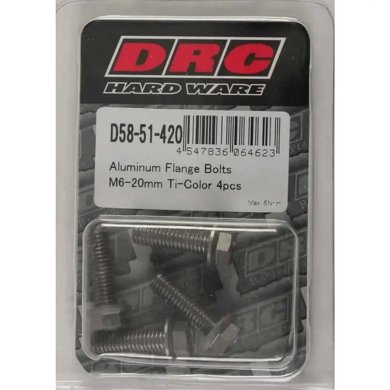 D58-51-420 Aluminum Flange Bolts Titanium M6x20mm 4/Pk