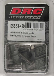 D58-51-420 Aluminum Flange Bolts Titanium M6x20mm 4/Pk