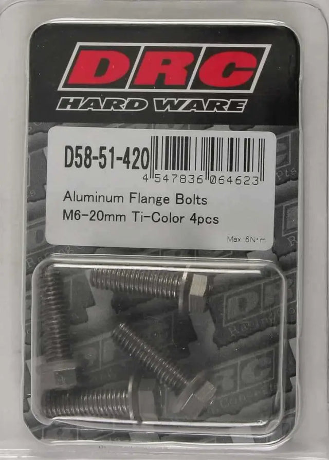 D58-51-420 Aluminum Flange Bolts Titanium M6x20mm 4/Pk