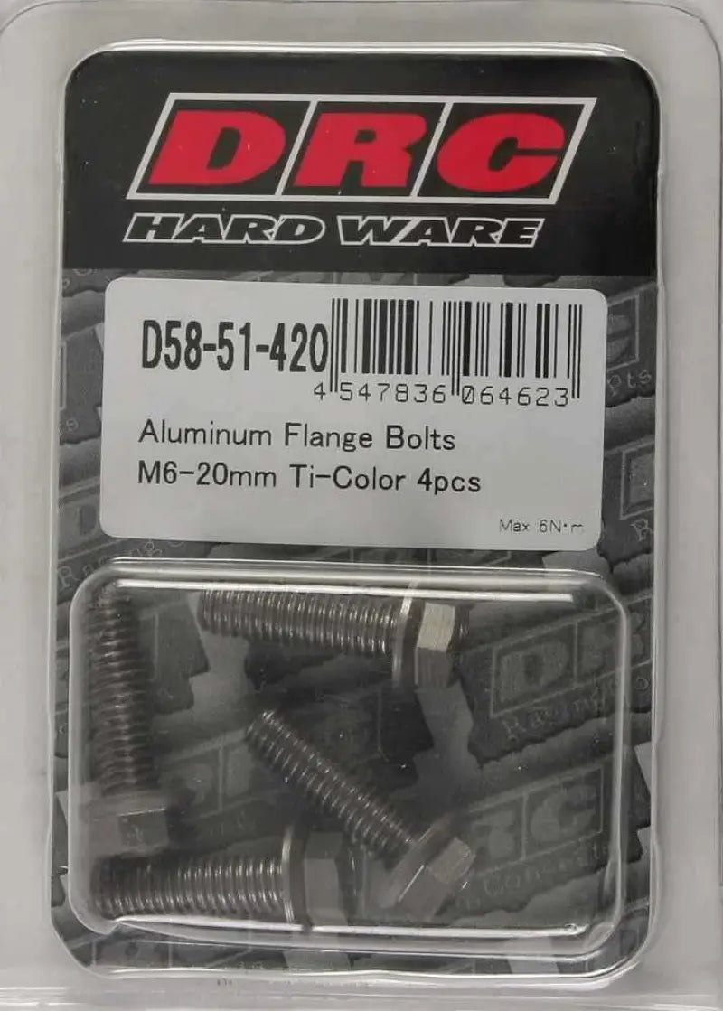 D58-51-420 Aluminum Flange Bolts Titanium M6x20mm 4/Pk