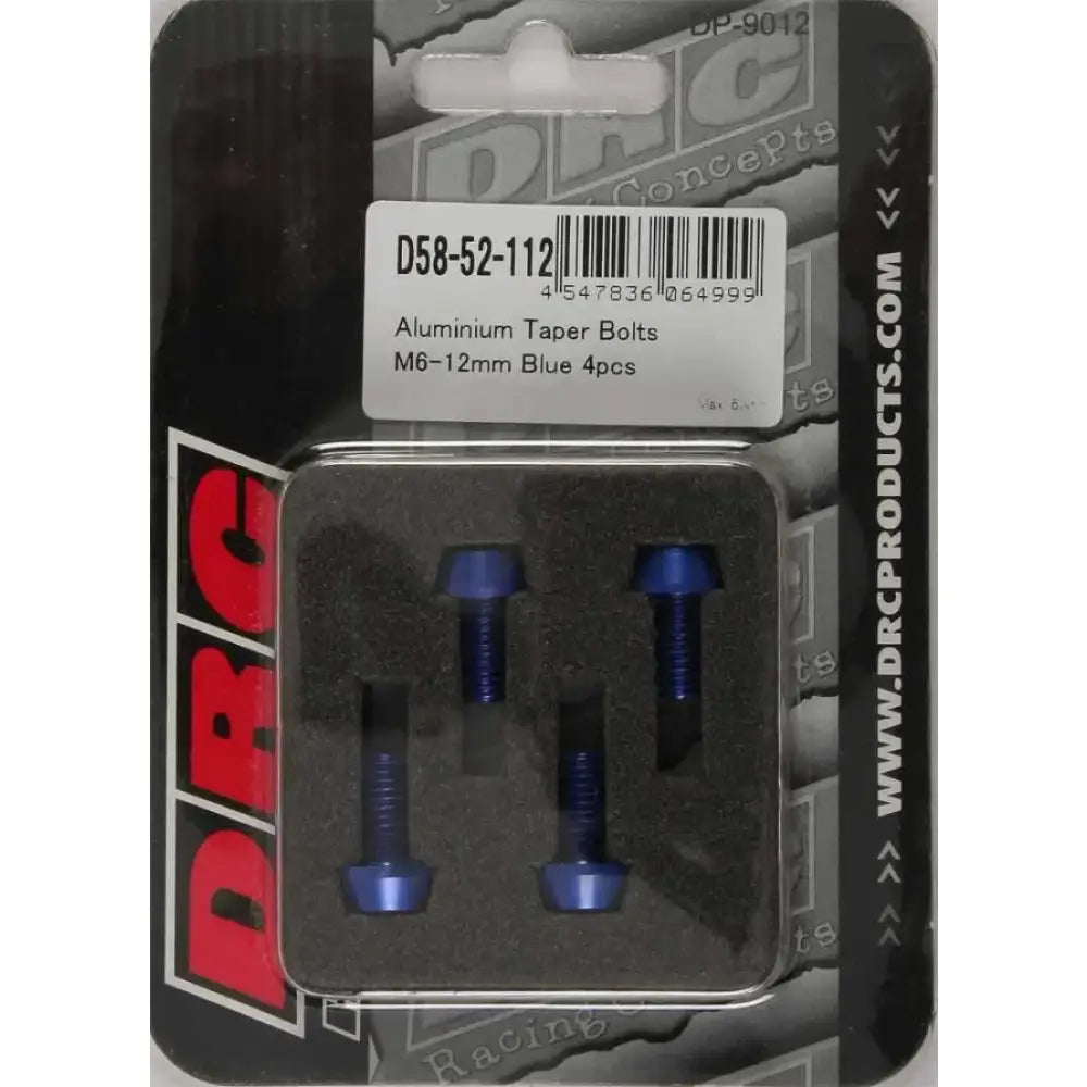 D58-52-112 Aluminum Taper Bolts Blue M6x12mm 4/Pk