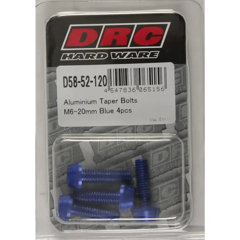 DRC Aluminum Taper Bolts Blue M6x20mm 4/Pk for Powersports