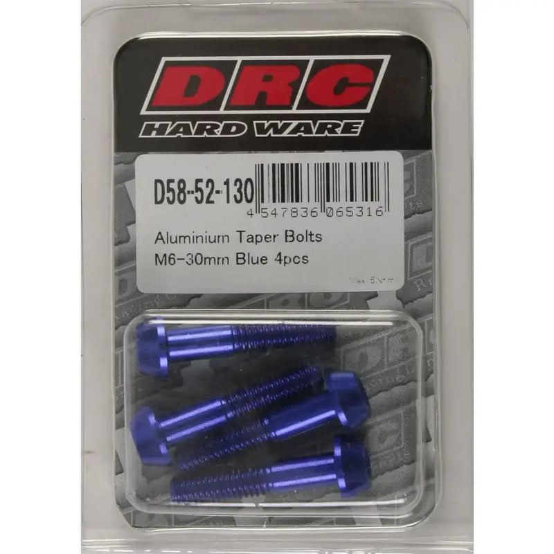 DRC Aluminum Taper Bolts Blue M6x30mm 4/Pk for Powersports
