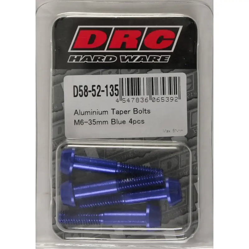 DRC Aluminum Taper Bolts Blue M6x35mm 4/Pk for Powersports