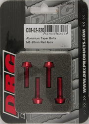 DRC Aluminum Taper Bolts Red M6x20mm 4/Pk for Powersports