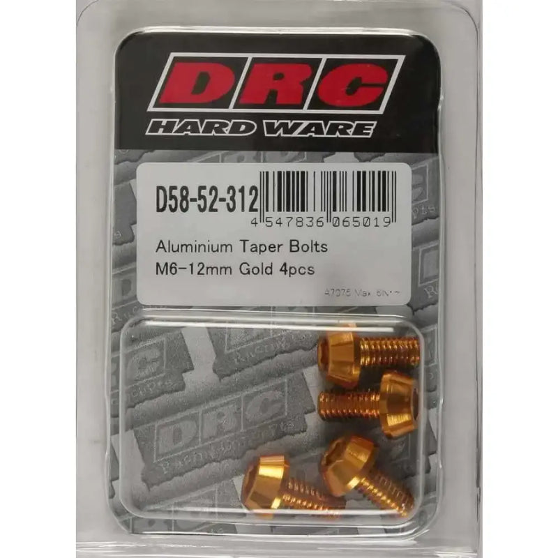 D58-52-312 Aluminum Taper Bolts Gold M6x12mm 4/Pk
